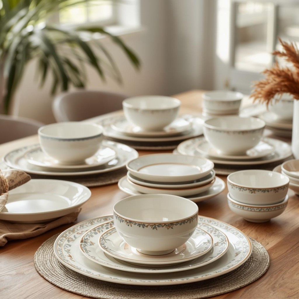 Dinner plates & bowl sets (patterned with recipe art)